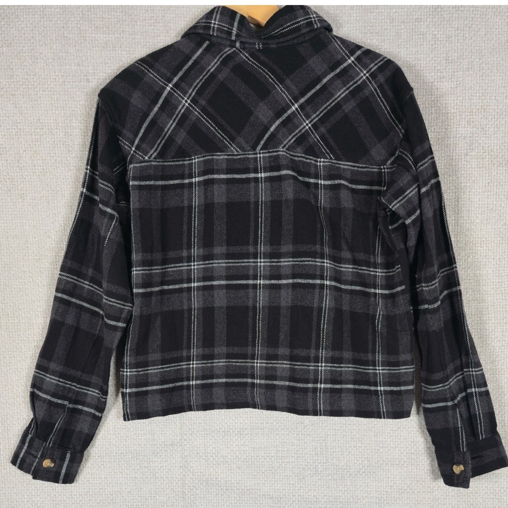 Beach Lunch Lounge Ella Plaid‎ Shacket  Shirt Jacket Stainless Steel Sz Small - Picture 2 of 9